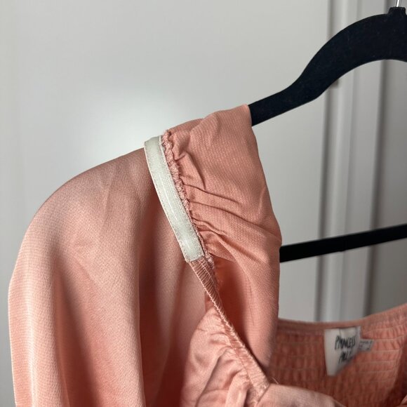 Princess Polly Pink Satin Long Sleeve Crop Top with Bell Sleeves Estee - Picture 14 of 16